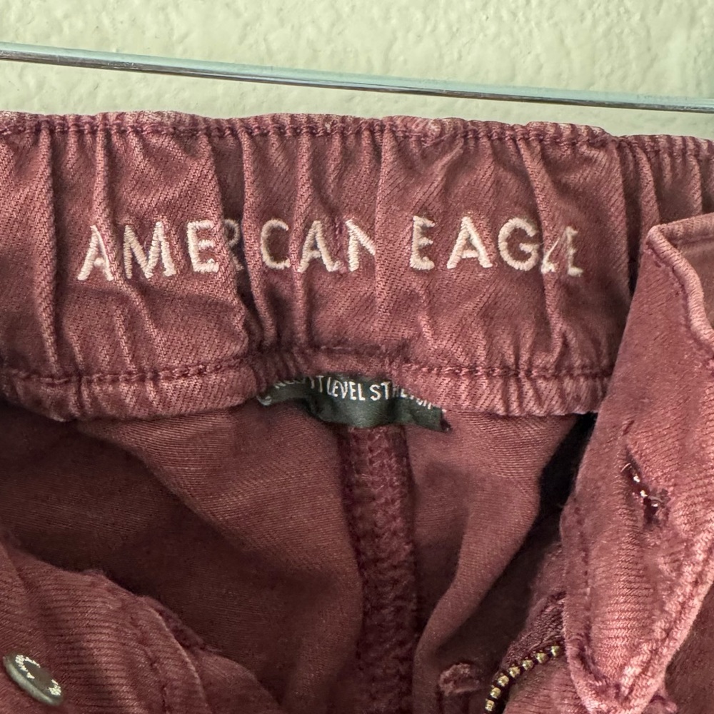 American Eagle Outfitters Red Cargo Jogger Pants Slim Fit Size 0 Petite - Picture 4 of 14